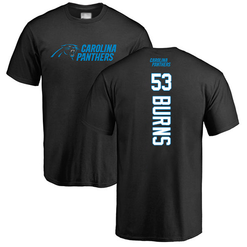 Carolina Panthers Men Black Brian Burns Backer NFL Football #53 T Shirt